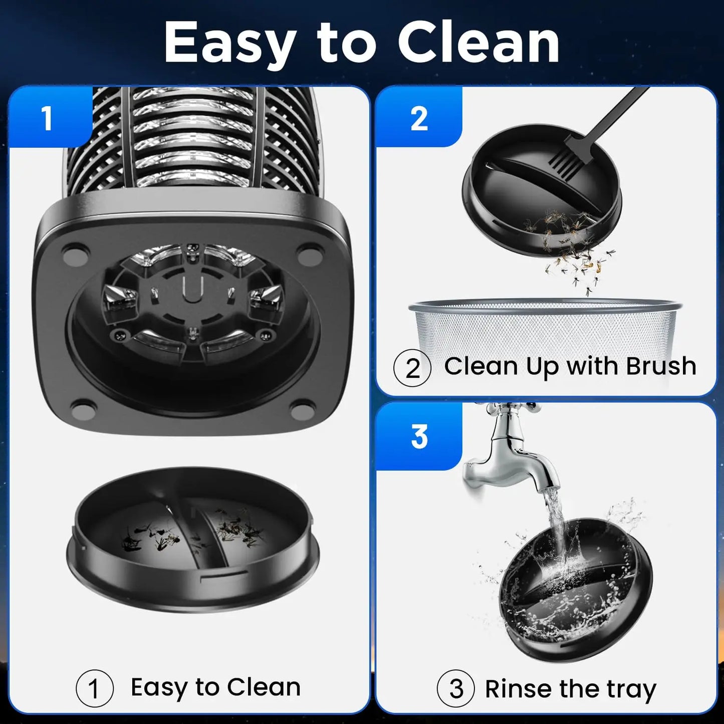 Solar Bug Zapper Outdoor Waterproof Mosquito Killer Portable And Rechargeable LED