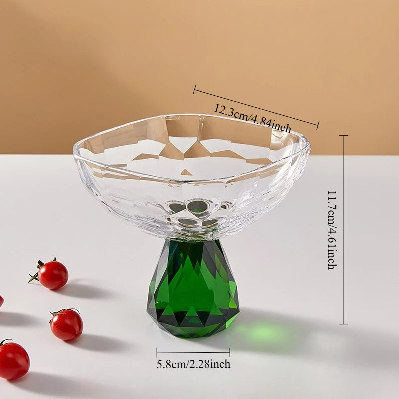 K9 Crystal Glass Cake Stand,Crystal Glass Fruit Plate, Display Desserts Holder for Wedding Cakes Serving Platters
