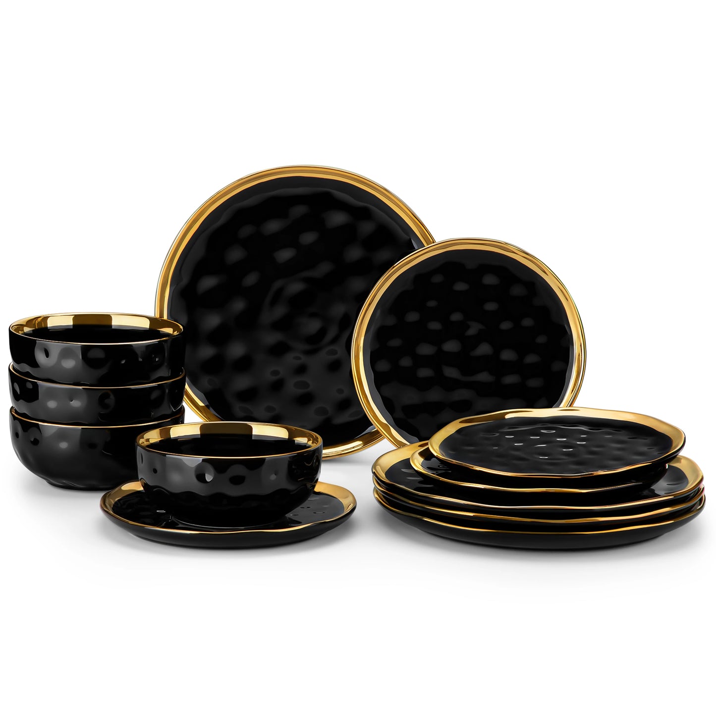 MALACASA Ceramic Porcelain Dinnerware Set Elegant Tableware Collection