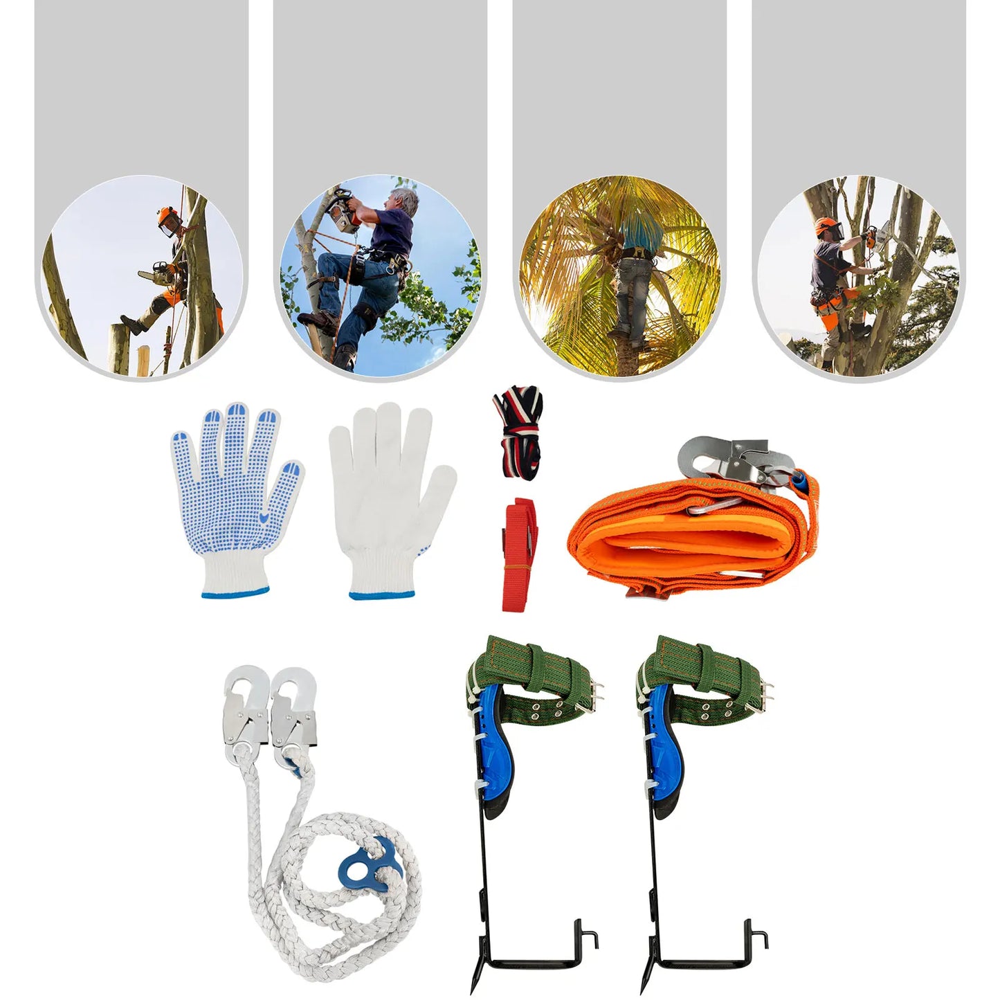 Tree Climbing Kit With Safety Belt And Wide Foot Pedal