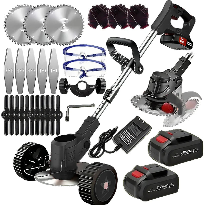 Wireless Portable Weed Trimmer Edger For Lawn With Dual Batteries