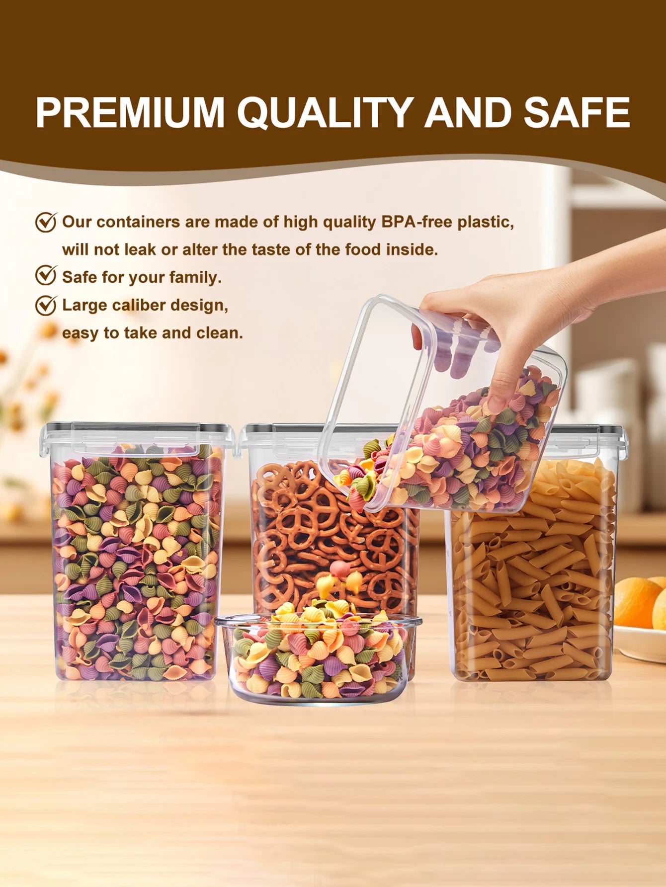 48 Count Sealed Plastic Food Storage Containers With Lids For Pantry Labeled