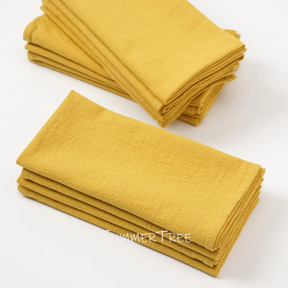 Summertree Reusable Plain Cotton Cloth Table Napkins