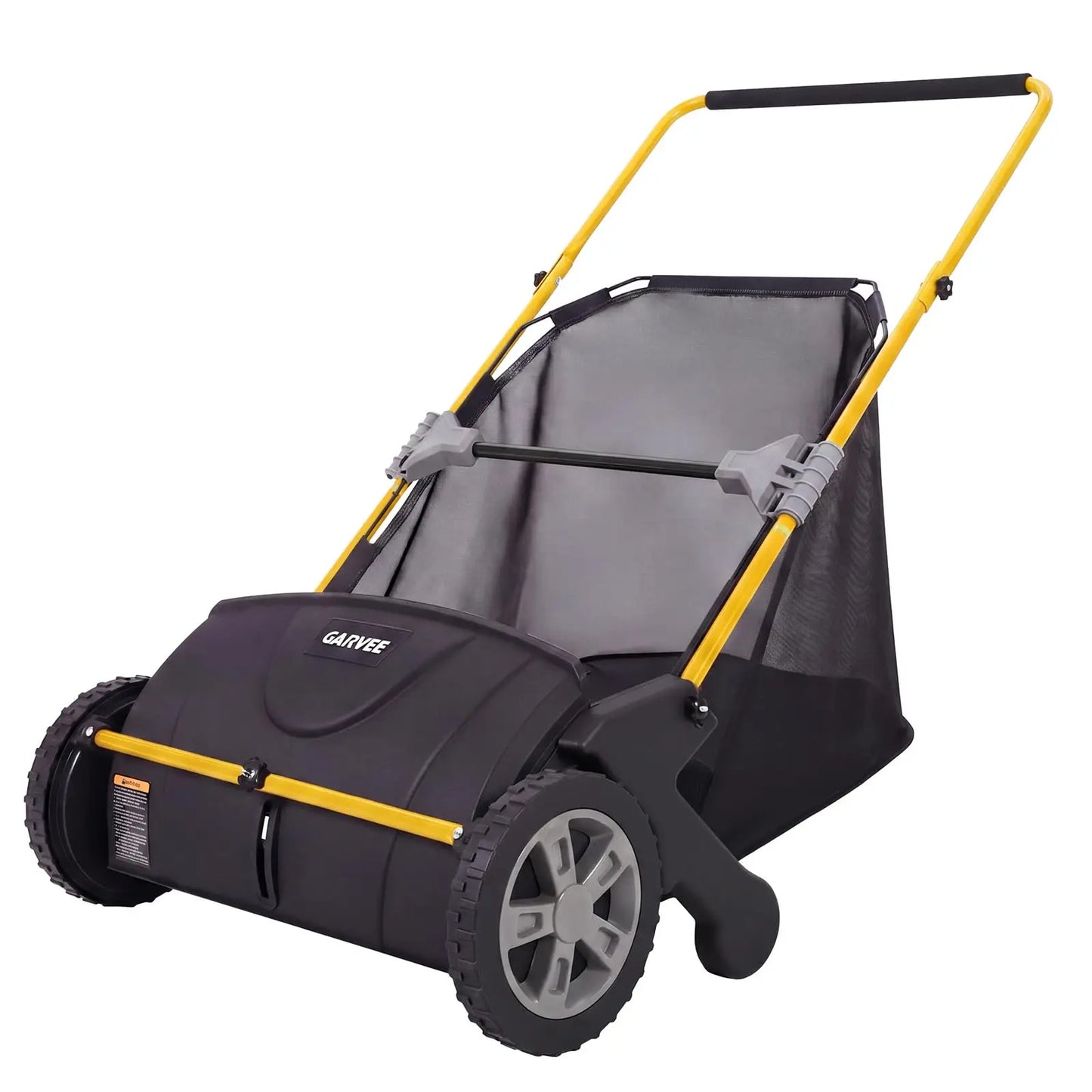 Studyset Manual Push Lawn Sweeper 4 Spinning Brushes And 3.5 Cu Ft Collector