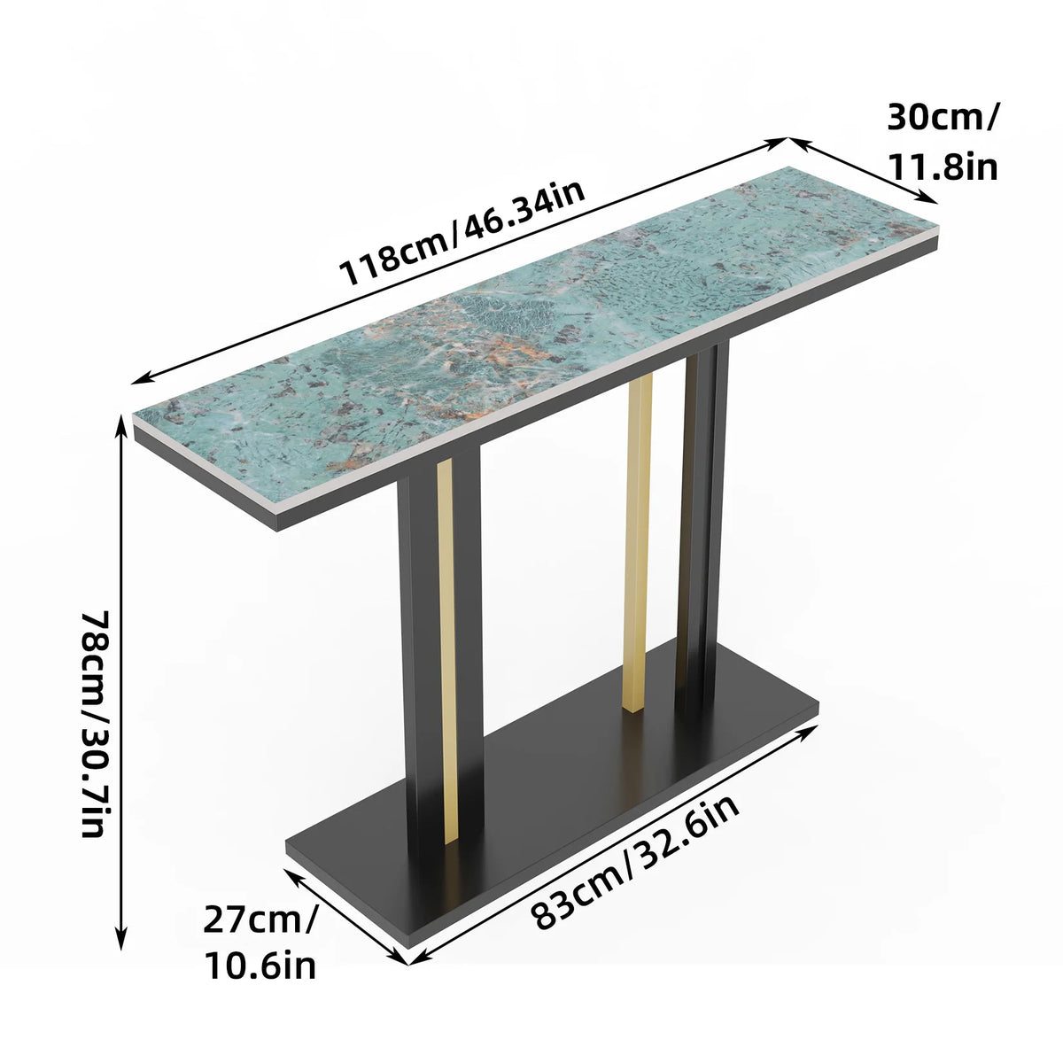 Modern Marble Console Table Iron Frame Hallway Sofa Table