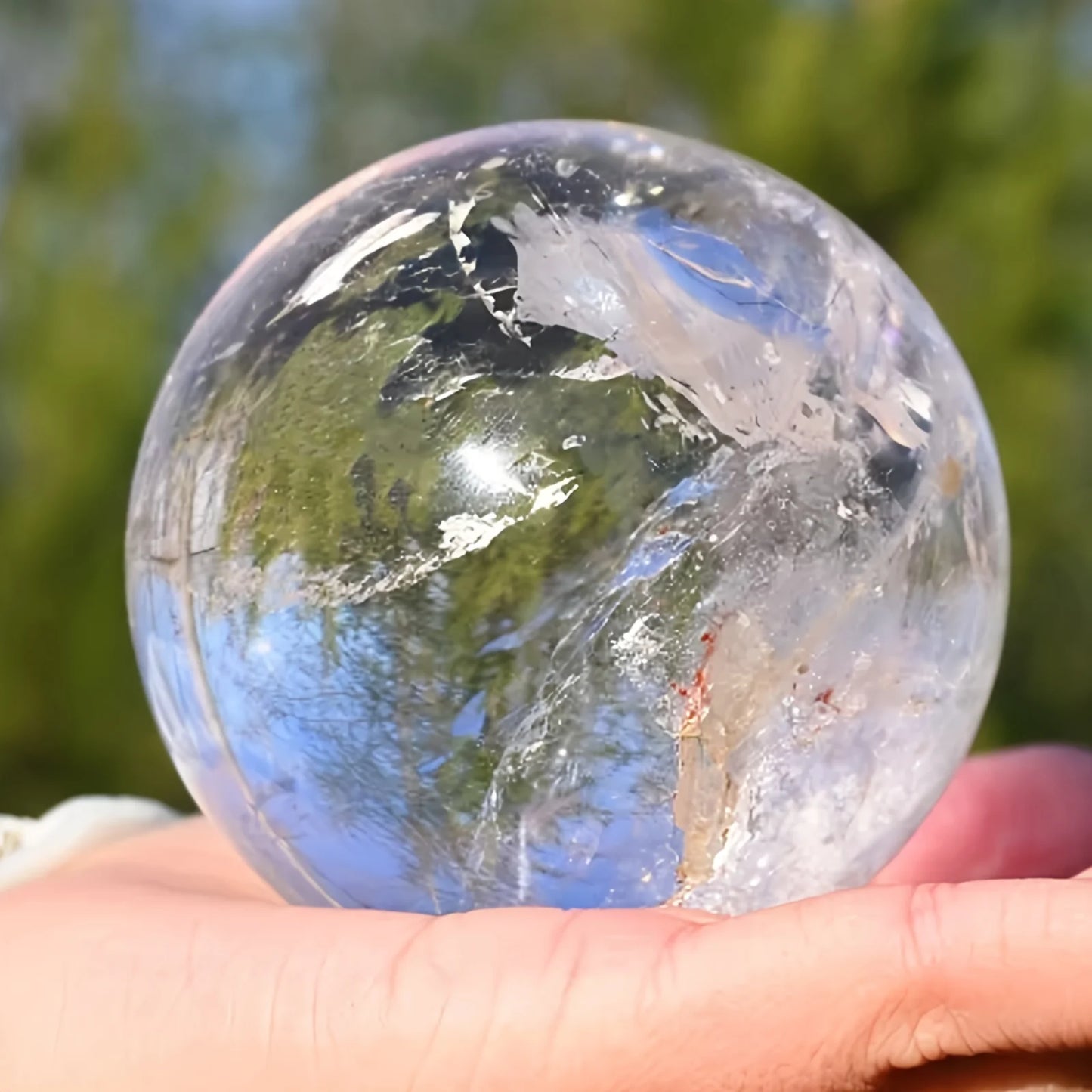 CrystalHola Large Clear Quartz Crystal Sphere Polished Ball Home Decor