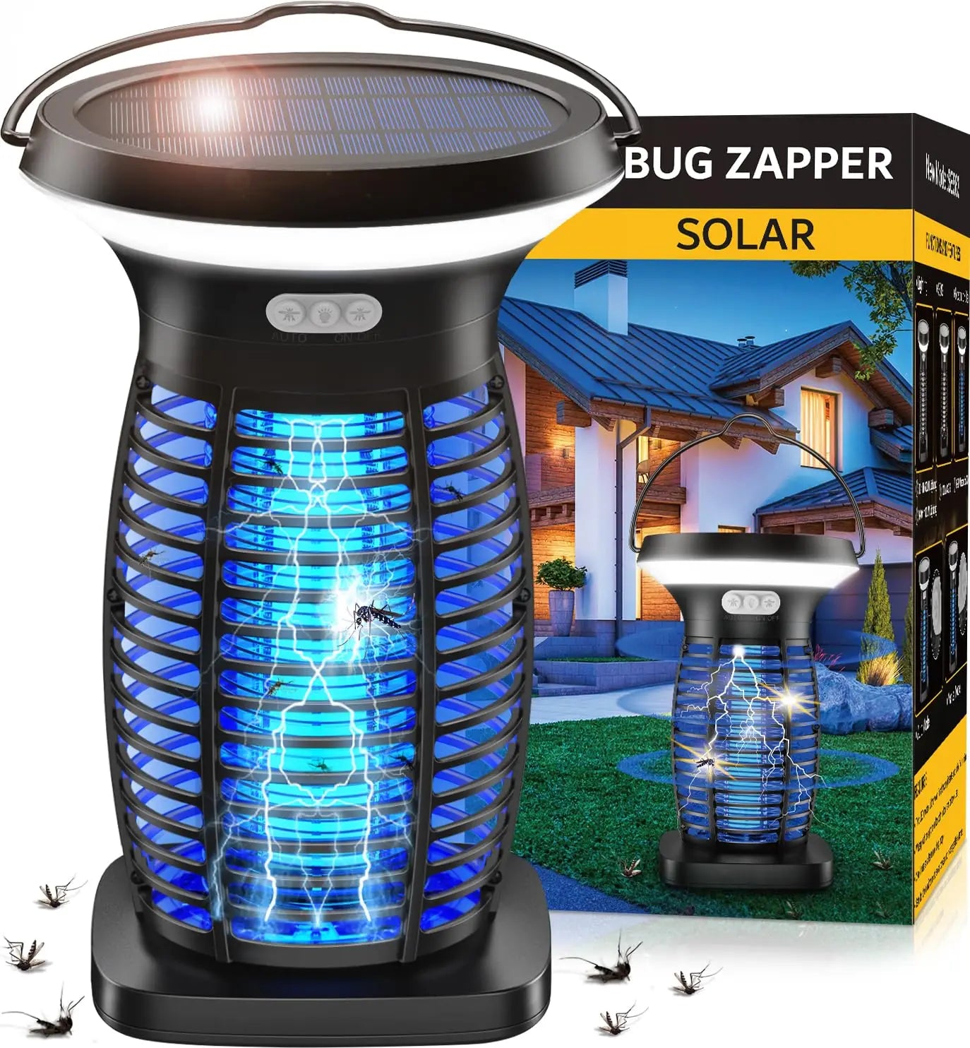 Solar Bug Zapper Outdoor Waterproof Mosquito Killer Portable And Rechargeable LED