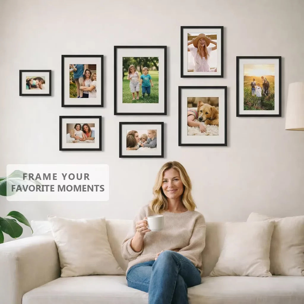 Aluminum Picture Frames Set Three Pack With Mat Wall Art