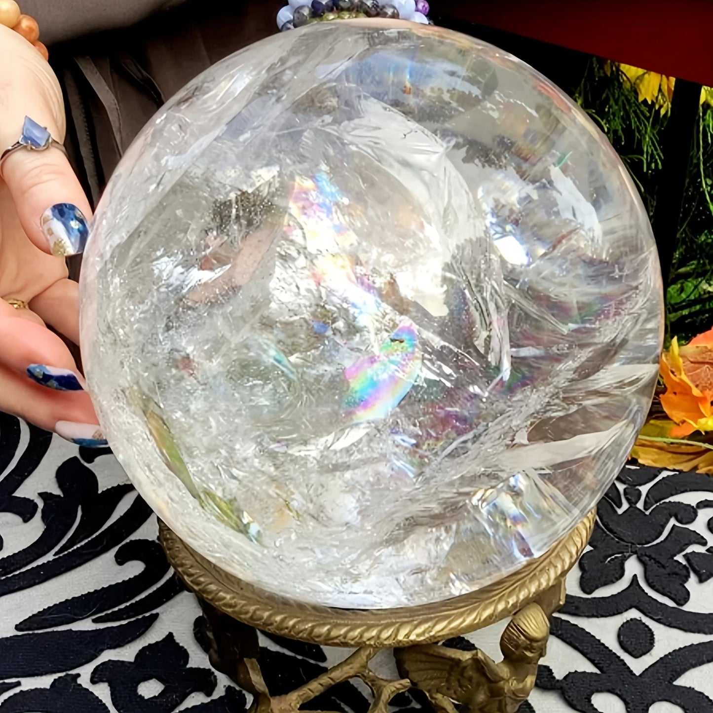 CrystalHola Large Clear Quartz Crystal Sphere Polished Ball Home Decor