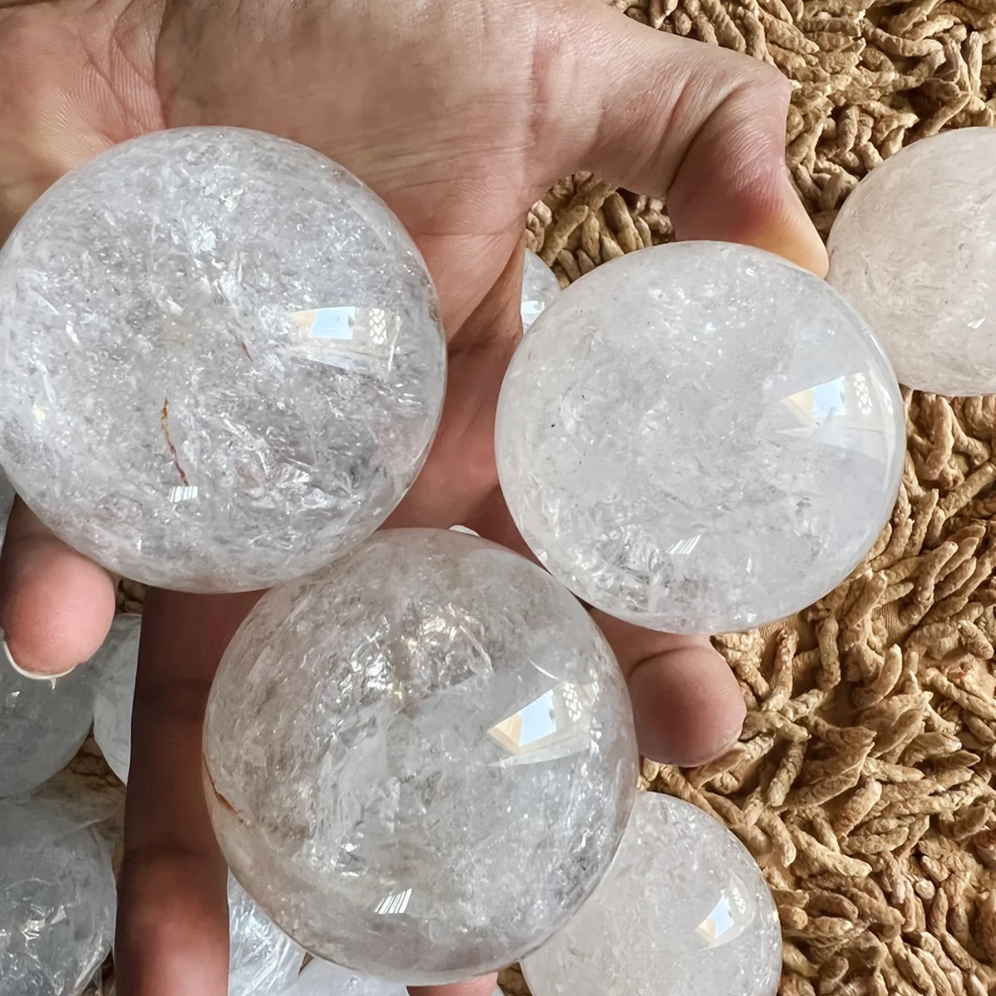 CrystalHola Large Clear Quartz Crystal Sphere Polished Ball Home Decor
