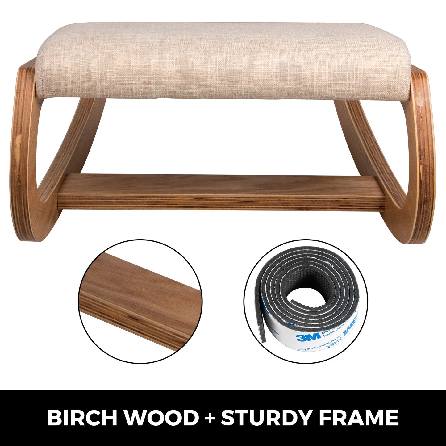 SucceBuy Ergonomic Kneeling Chair With Thick Cushion For Home Office