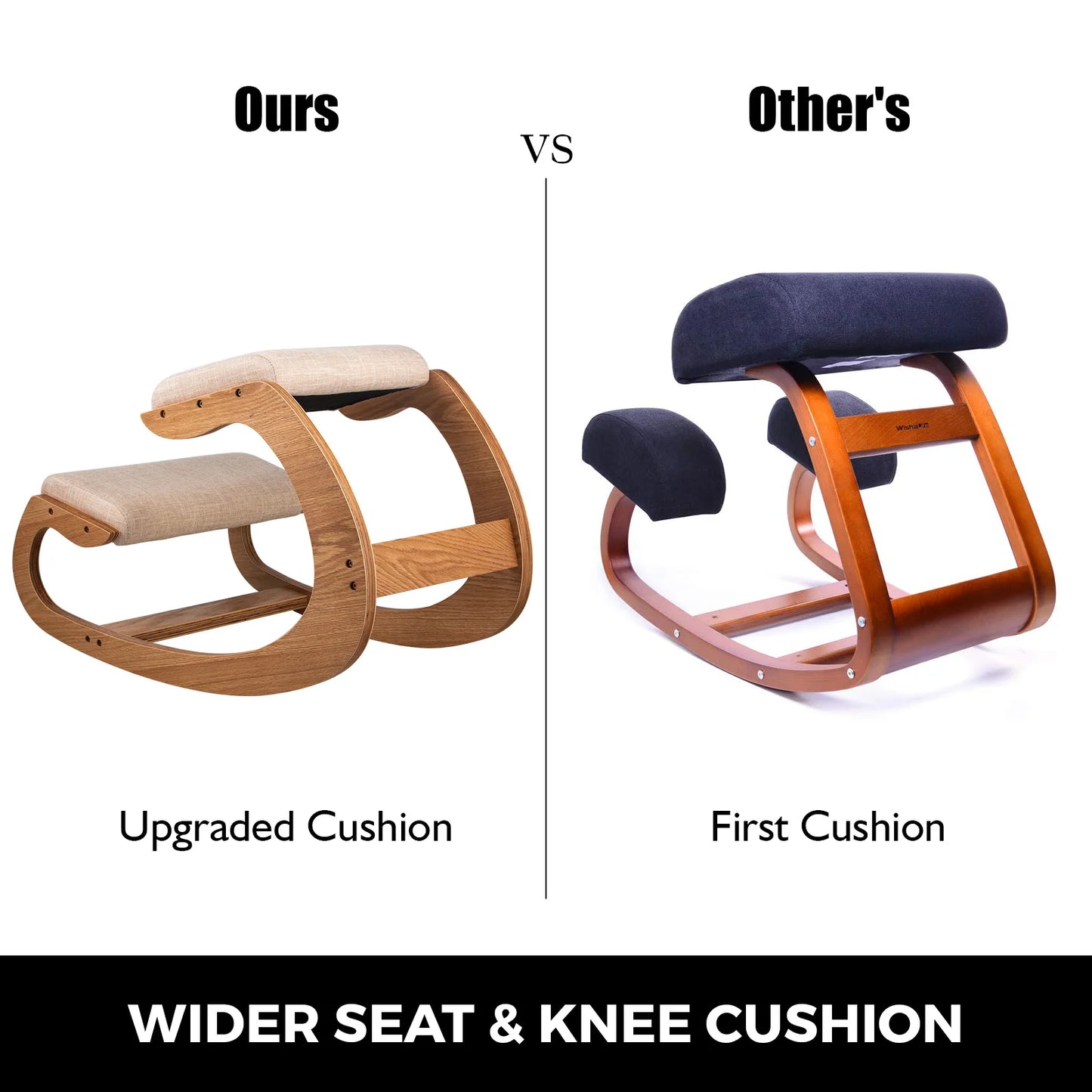 SucceBuy Ergonomic Kneeling Chair With Thick Cushion For Home Office