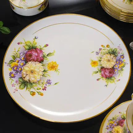 GuMiGD Jingdezhen Bone China Tableware Set Dishes Plates Bowls Spoons