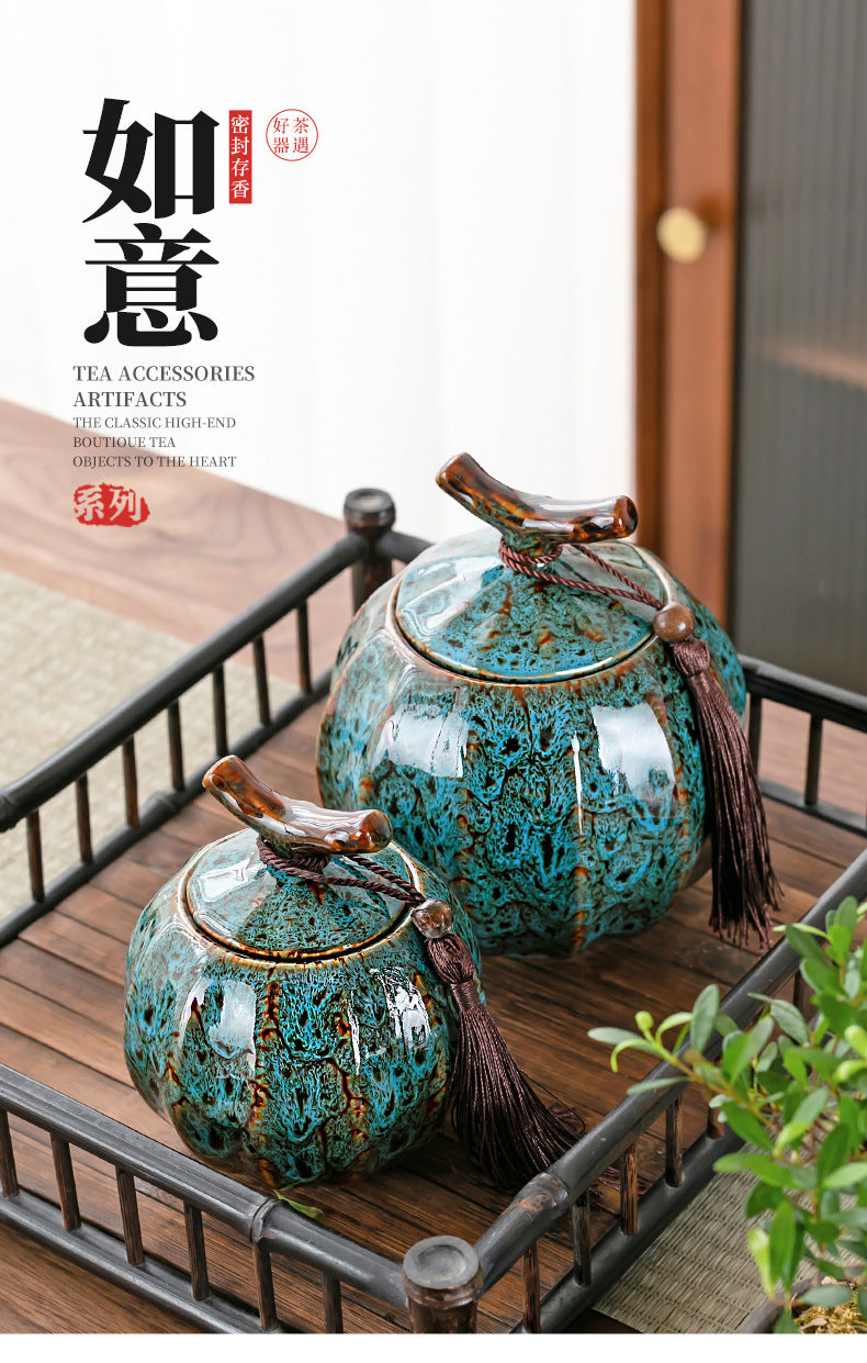 Sealed Ceramic Tea Caddy For Food Storage And Kitchen Use
