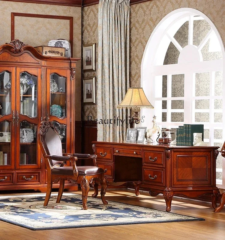 *American class desk study writing desk solid wood high-end office computer desk