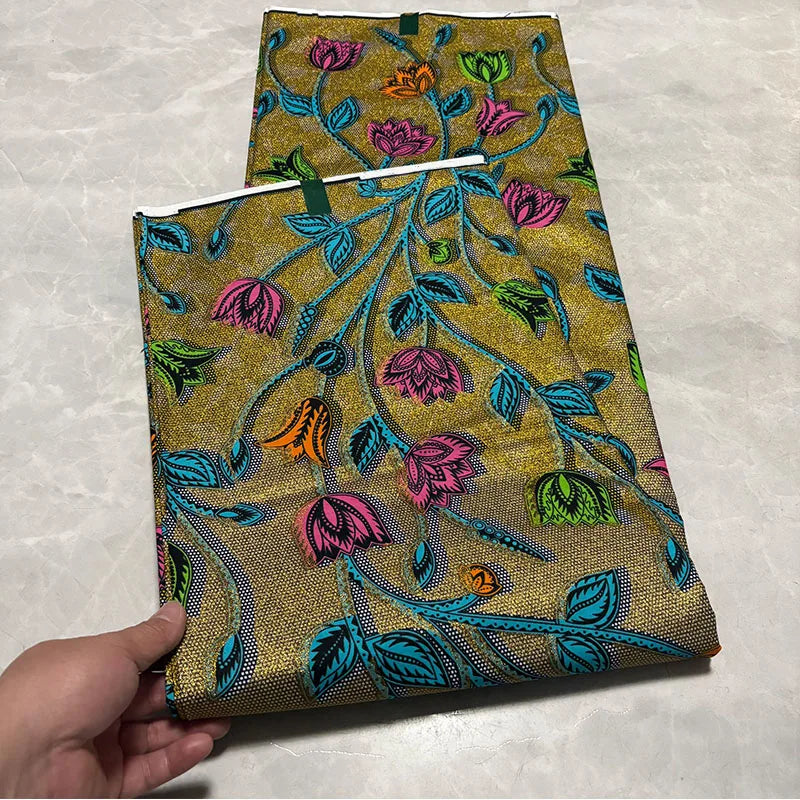 NAWRA CN Grand Gold Wax 100 Percent Cotton Batik Fabric