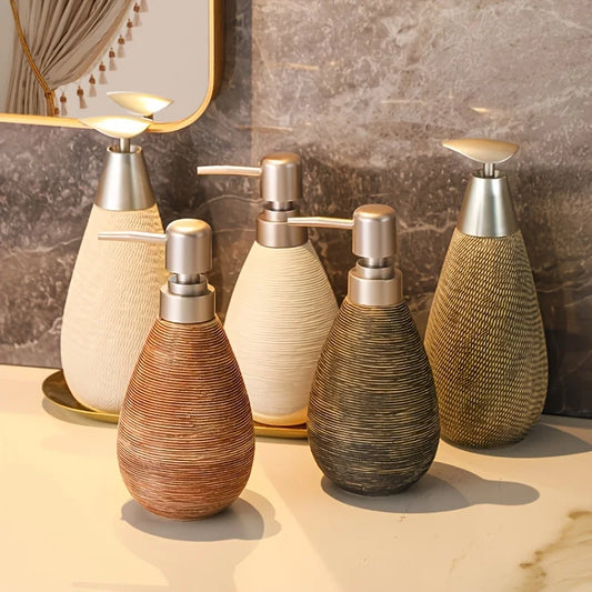 Refillable Teardrop Ceramic Lotion Dispenser Bottle With Pump