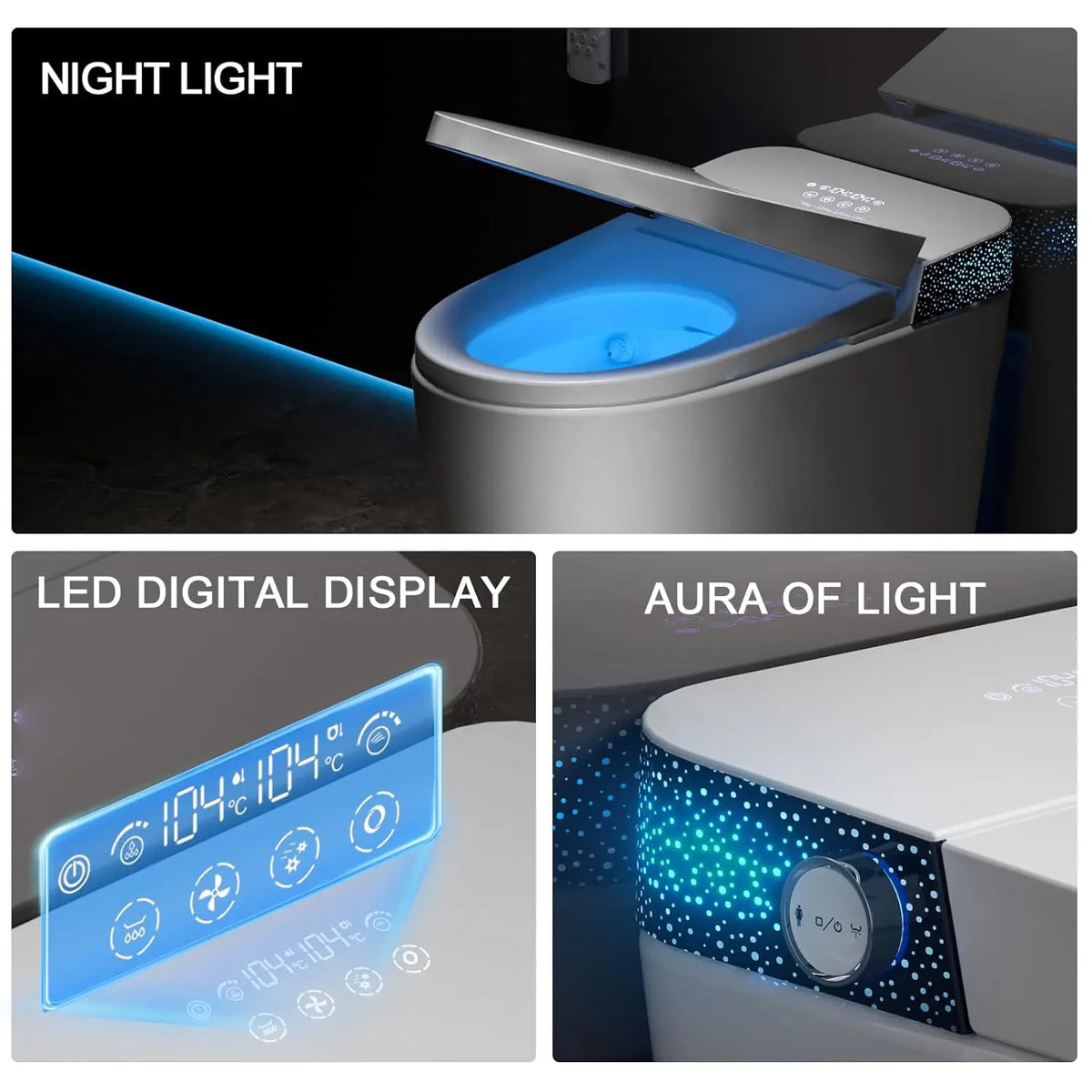 Modern Tankless Bidet Toilet With Automatic Opening Seat Lid