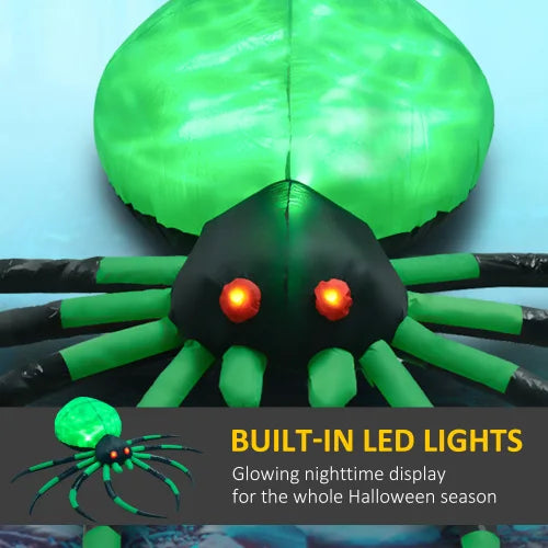 Halloween Inflatable Spider Decoration LED Outdoor Waterproof