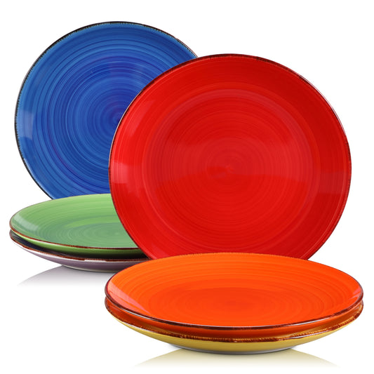 Malacasa Hand Painted Rustic Look Ceramic Dinner Plate Set