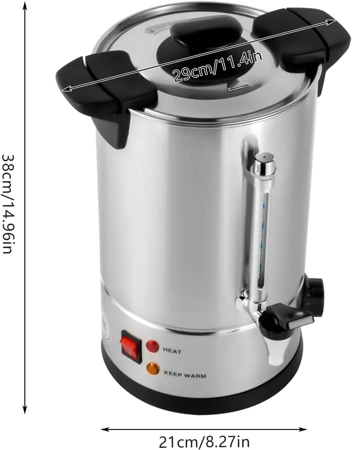1000W Percolator Coffee Pot Tea Urn Coffee Maker, 8L/270Oz StainlSteel Electric Commercial Coffee Urn