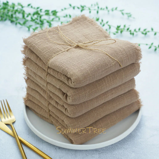 Summertree 50 Pcs Cotton Gauze Napkins For Dining And Events