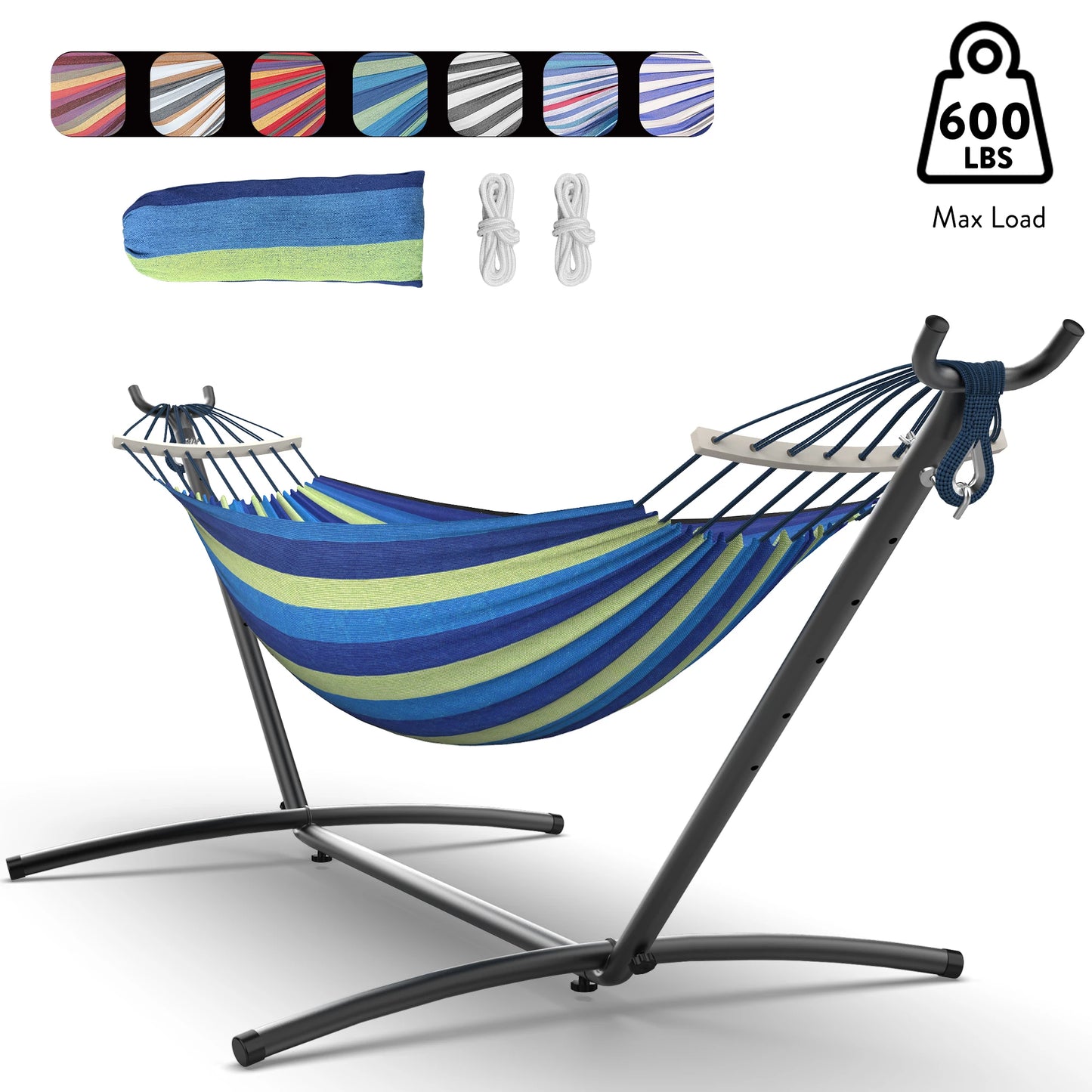 GYROOR Adjustable Outdoor Hammock Stand With 600 Lb Capacity