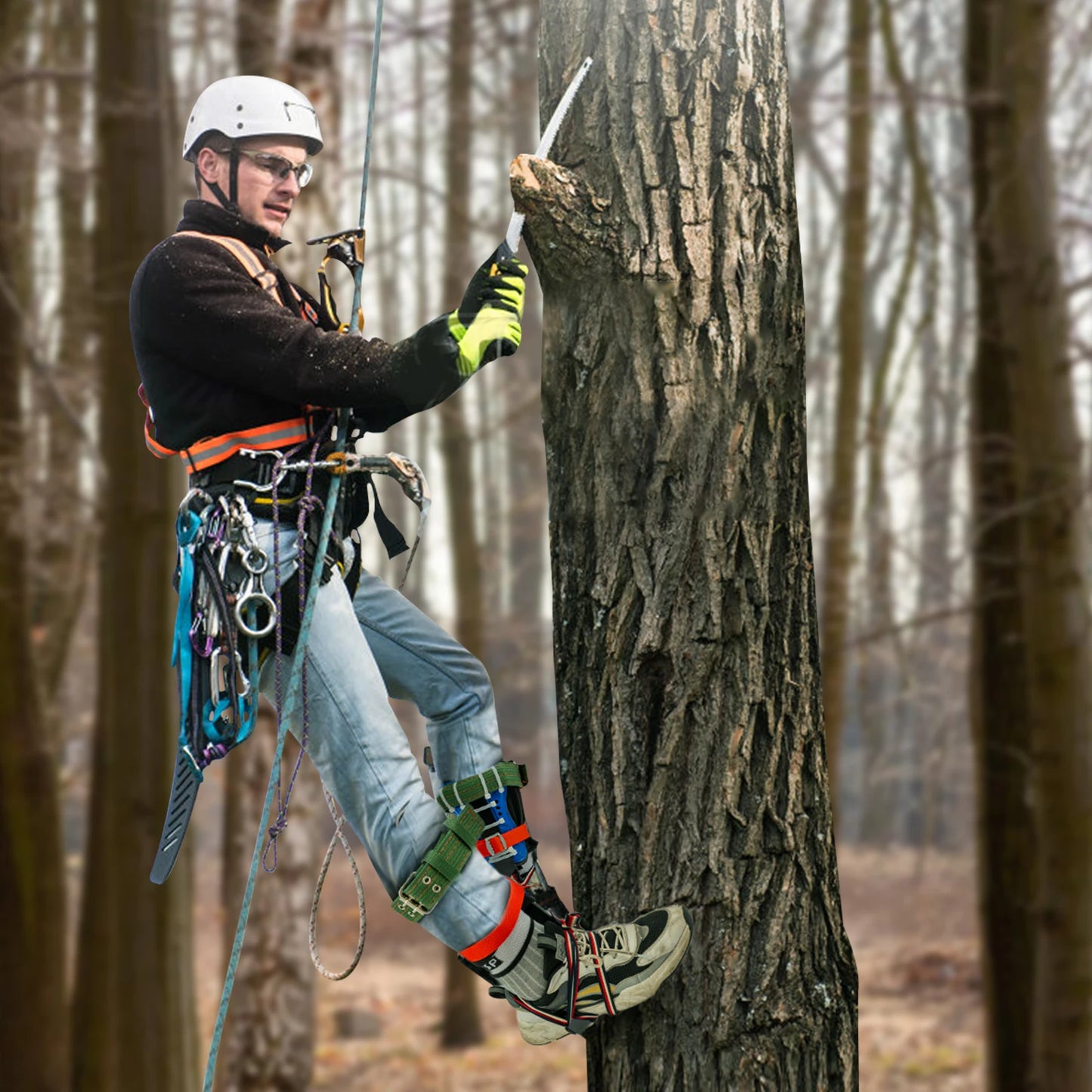 Tree Climbing Kit With Safety Belt And Wide Foot Pedal