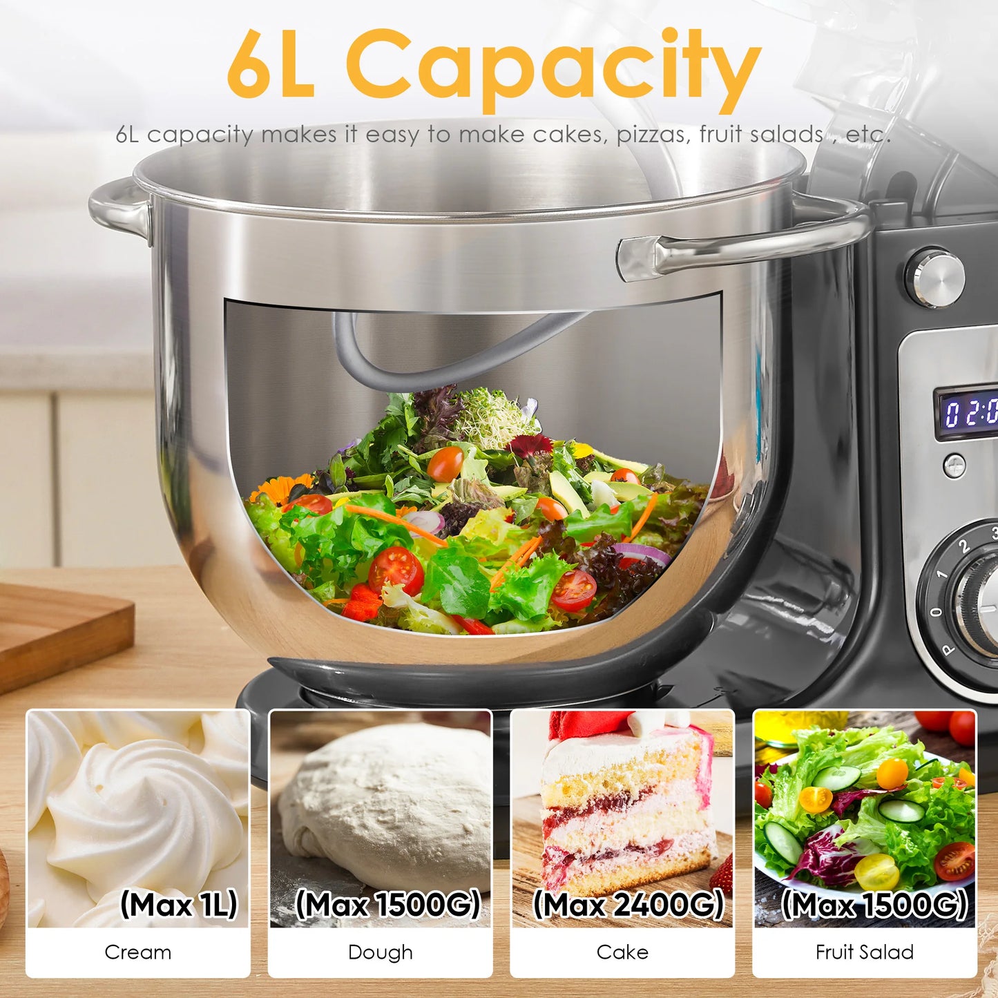 Biolomix 1200W Kitchen Stand Mixer With Blender Quiet Motor