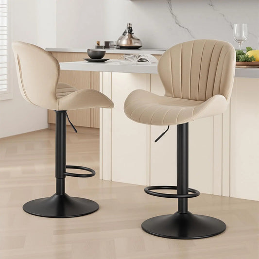 JHK Ergonomic Modern Kitchen Chairs Set of 2 Fabric Upholstered