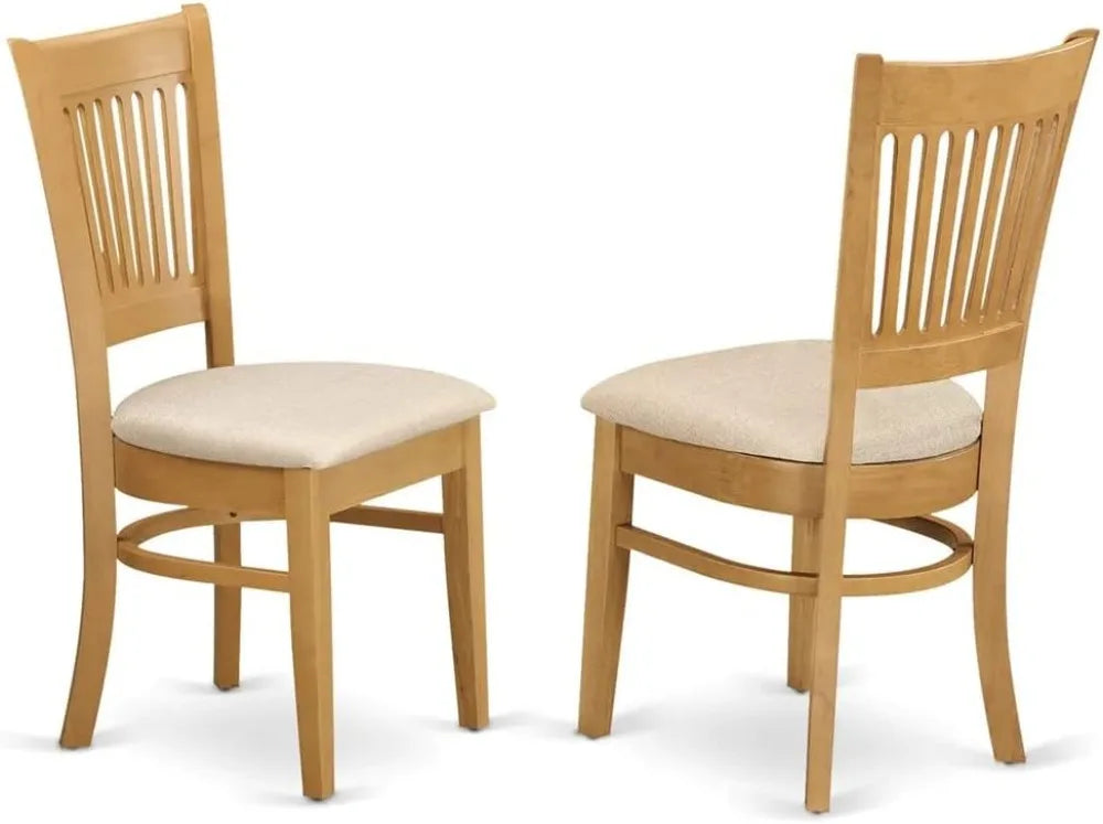 Oak 7 Piece Dining Set With Rectangle Table And Chairs