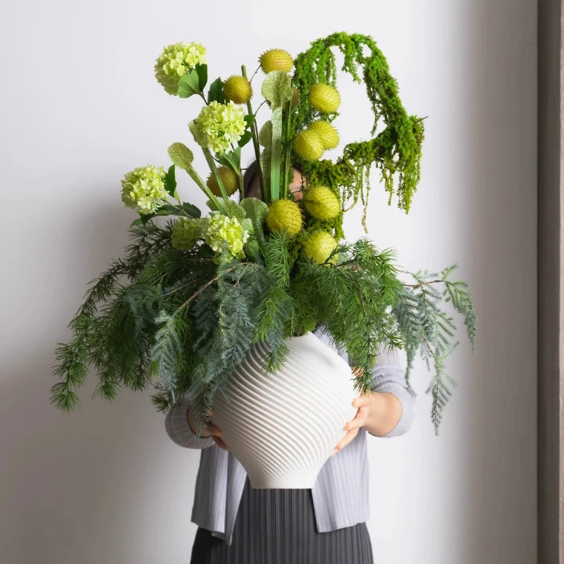 Porcelain Tabletop Vase Modern Minimalist Design for Floral Arrangements