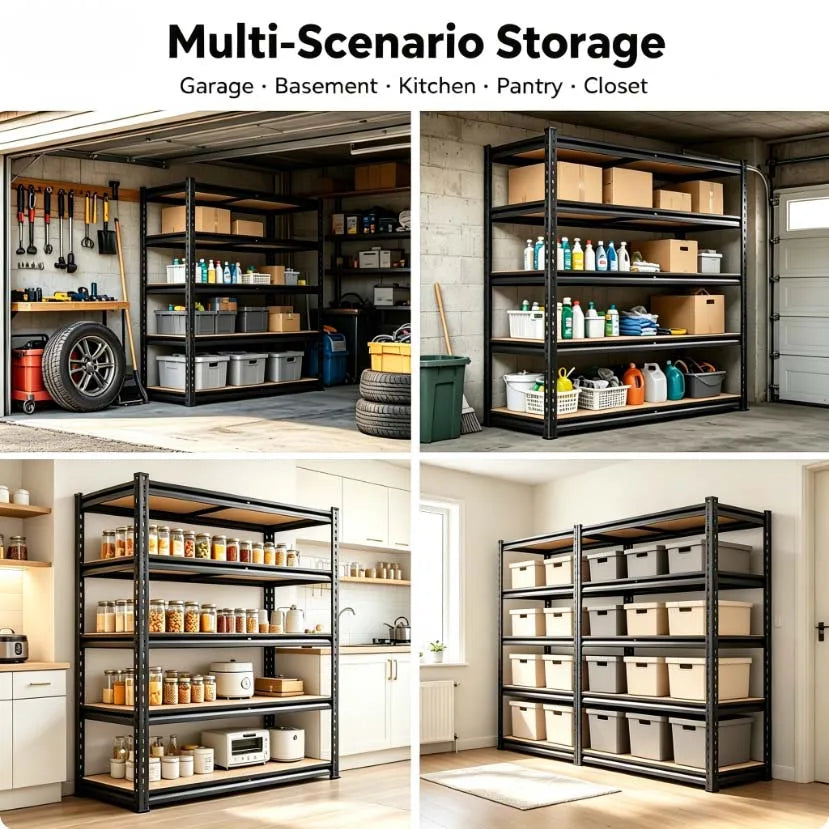 Heavy Duty Metal Storage Rack 5 Tier Adjustable Shelving Unit