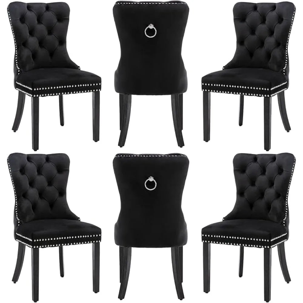 MOYU Velvet Dining Chairs Set Of 6 Nikki Collection