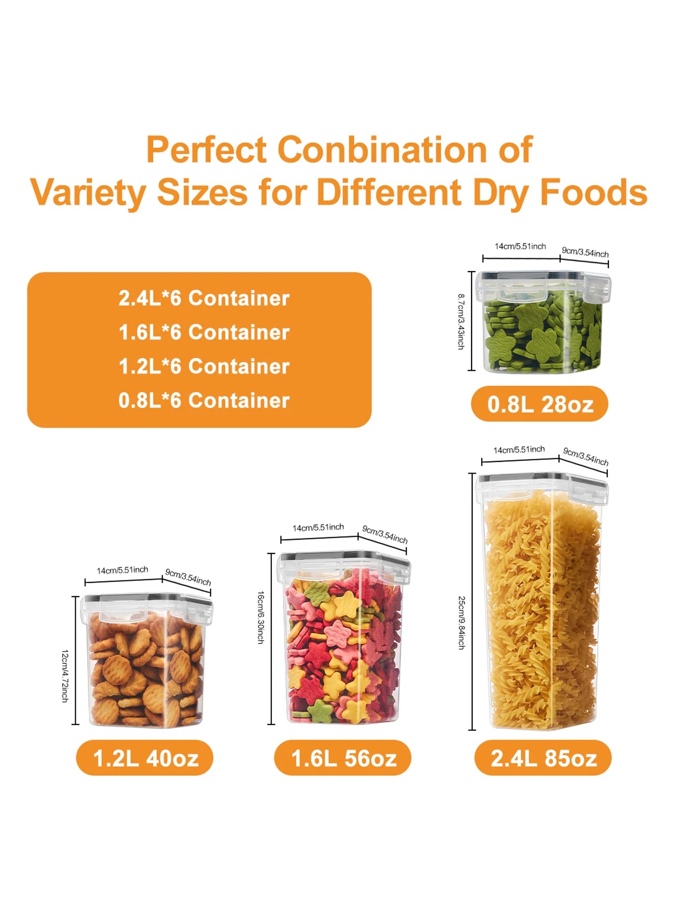 48 Count Sealed Plastic Food Storage Containers With Lids For Pantry Labeled