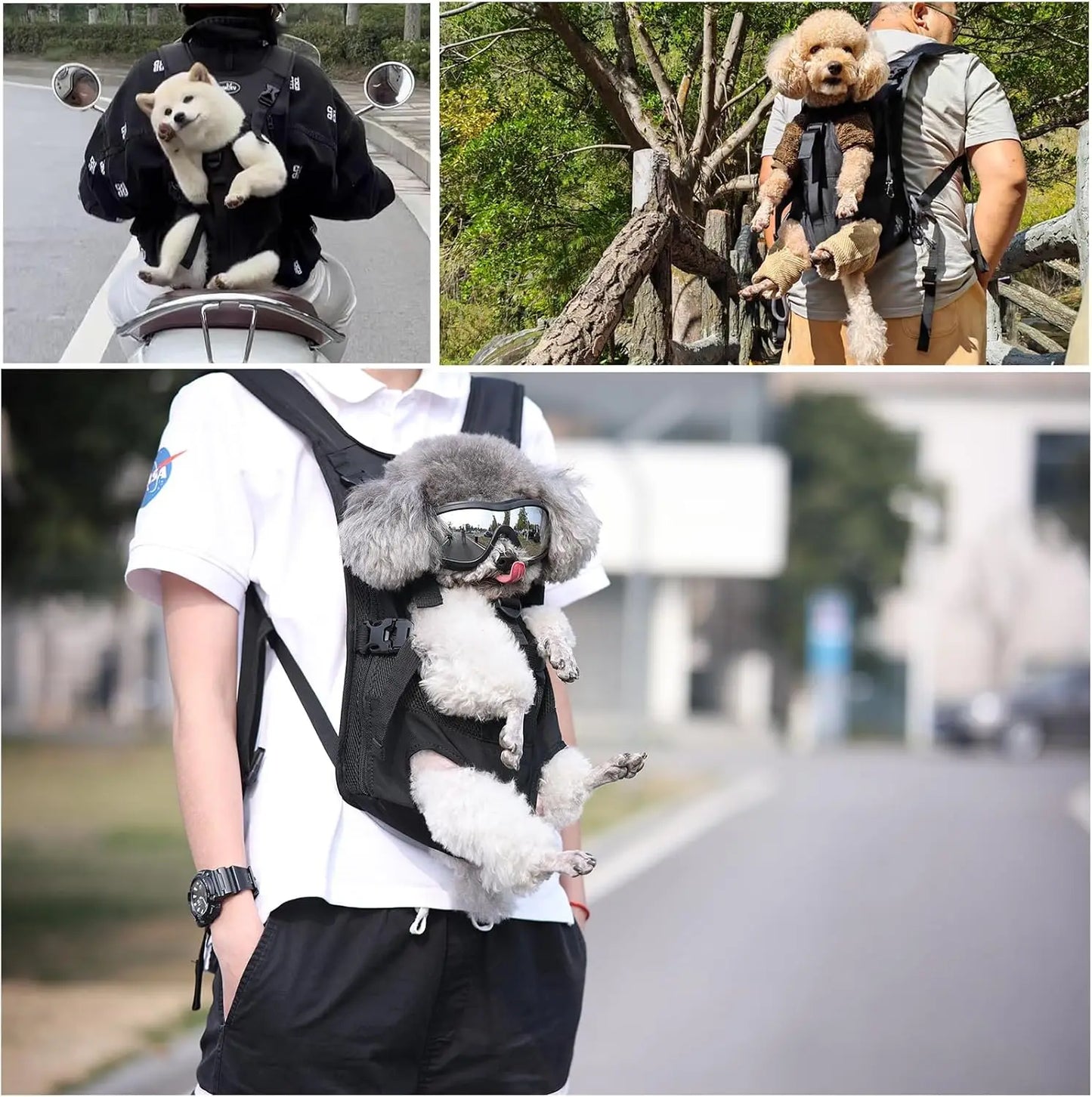 Dog Front Carrier Backpack Legs Out Pet Sling For Travel Hiking Camping