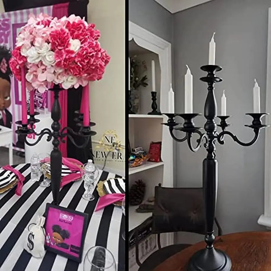 Wholesales Metal Candelabra Tapper Candle Holder 5 Arm Candlestick Christmas Decoration Wedding Party Table Centerpieces