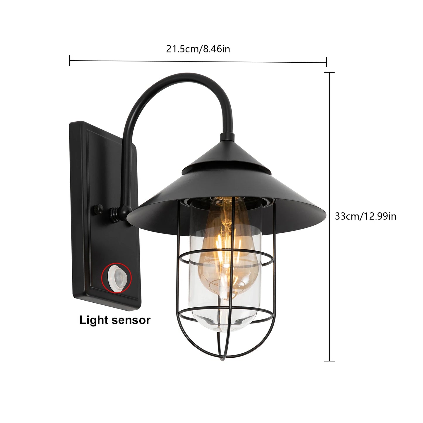 Bymaocar Retro Wall Lamp Motion Sensor Sconce For Bar