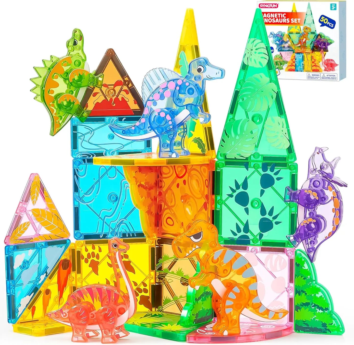 Joyfy Magnetic Building Tiles 3D Set With Vehicle Blocks For Kids