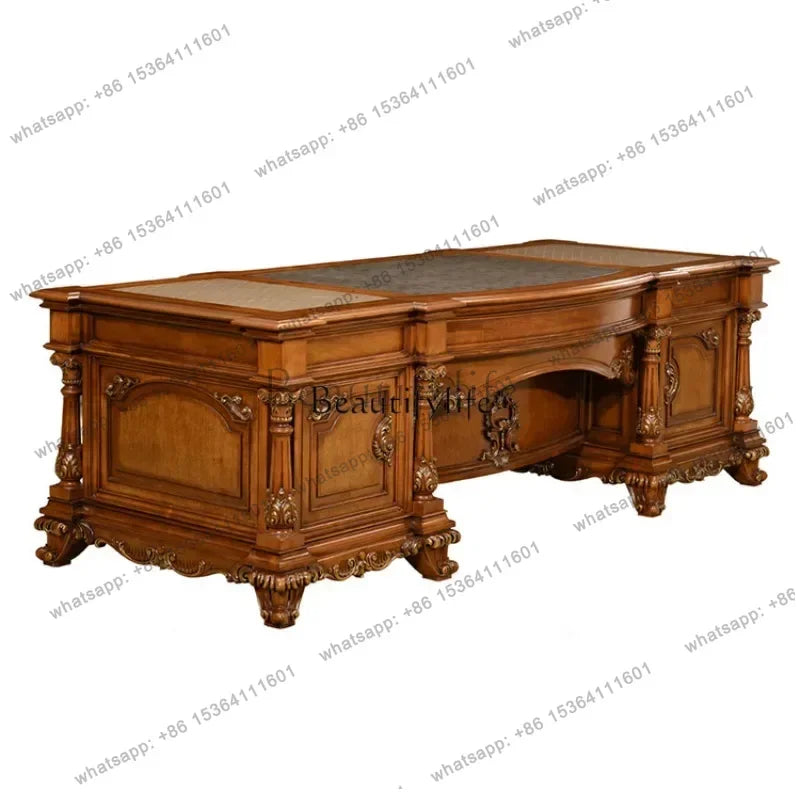 56American all solid wood desk home European office boss table