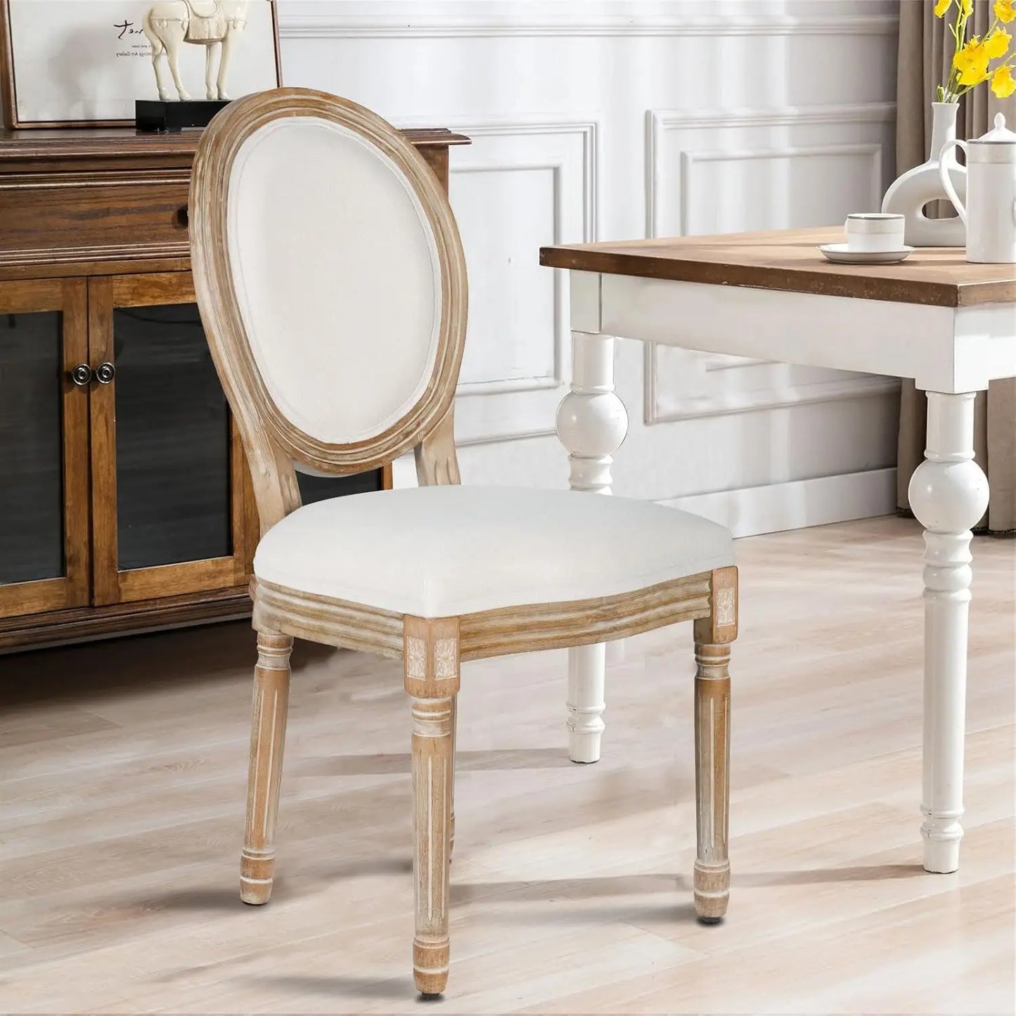 Frame French Country Square Back Dining Chairs Set 2