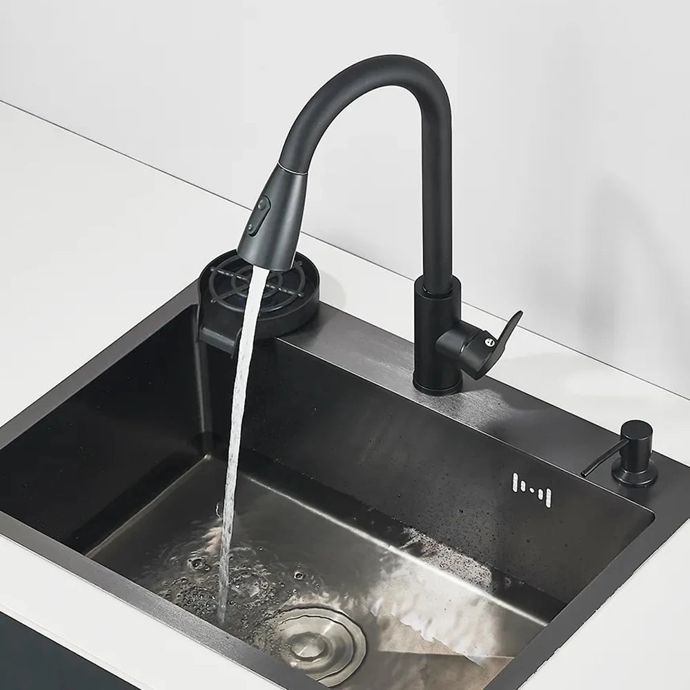 Stainless Steel Undermount Kitchen Sink With Integrated Faucet Drain Basket