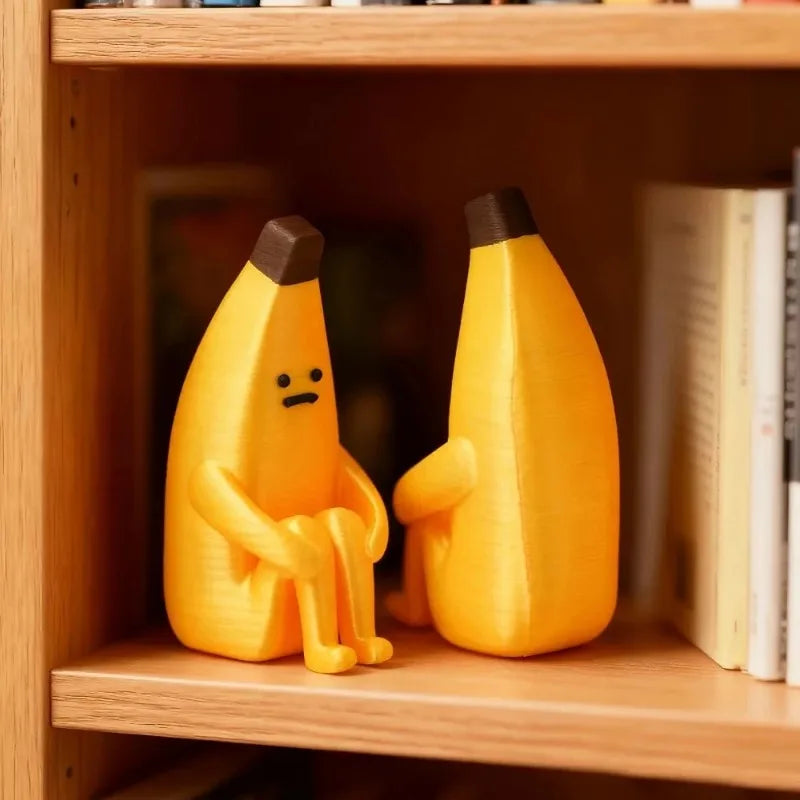 Anxious Banana 3D Printed PLA Figurine Decor for Car Office