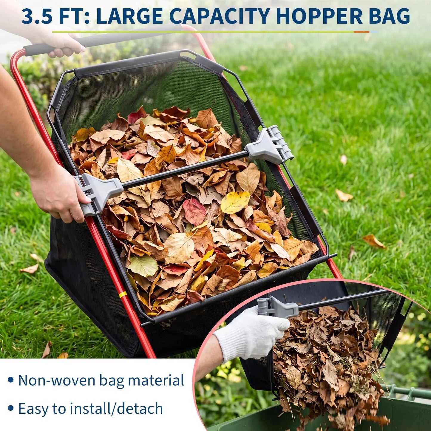 Studyset Manual Push Lawn Sweeper 4 Spinning Brushes And 3.5 Cu Ft Collector