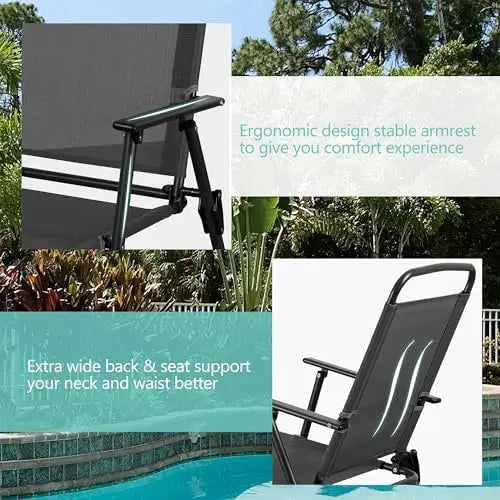 6 Piece Folding Patio Dining Set With Chairs And Umbrella