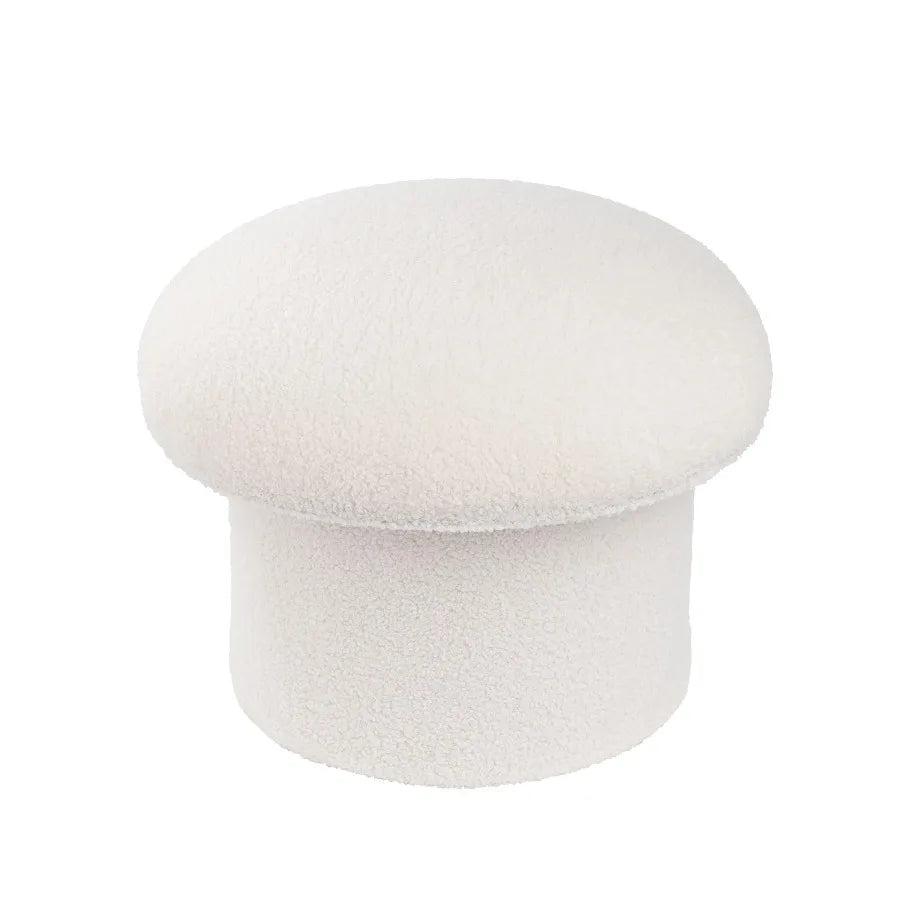 Mainstays Mushroom Boucle Storage Ottoman Upholstered Footrest