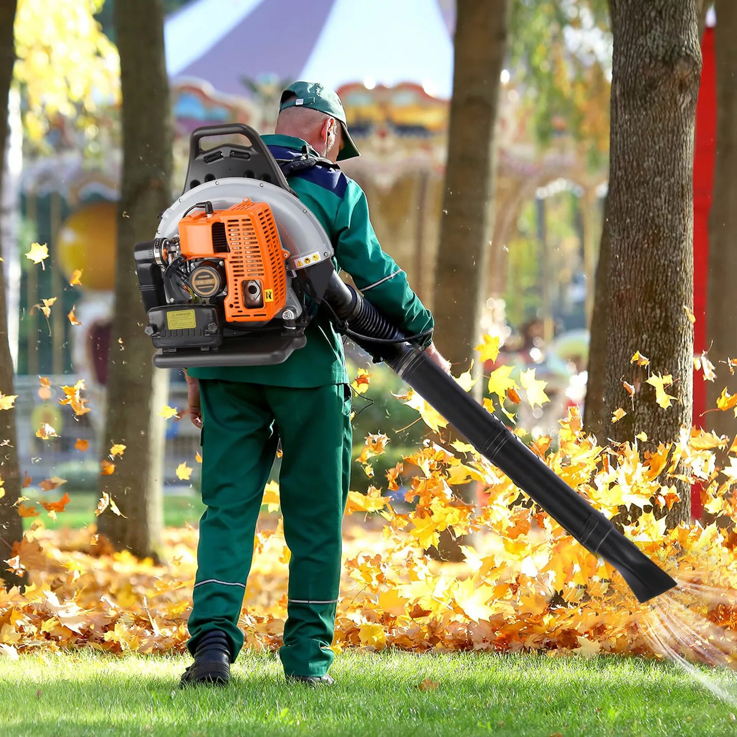 Bymaocar Gas Powered Backpack Leaf Blower for Yard Cleaning