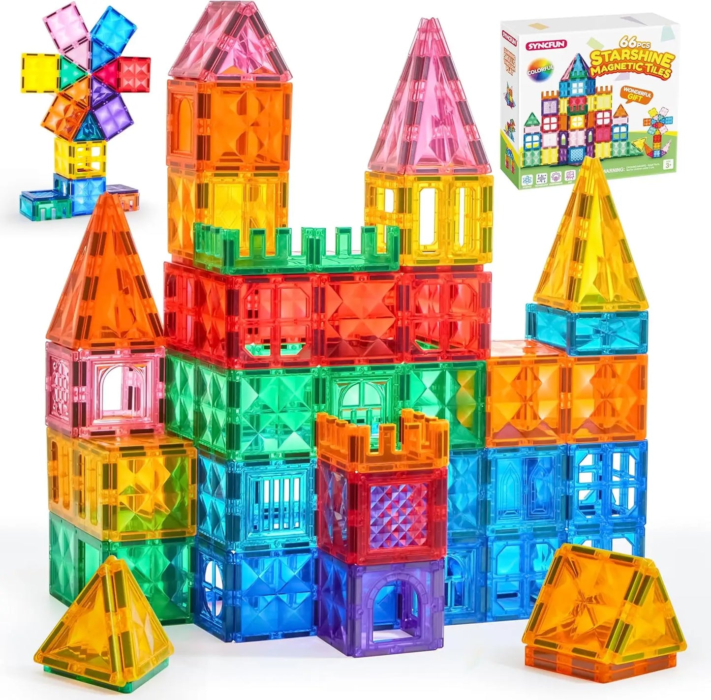 Joyfy Magnetic Building Tiles 3D Set With Vehicle Blocks For Kids