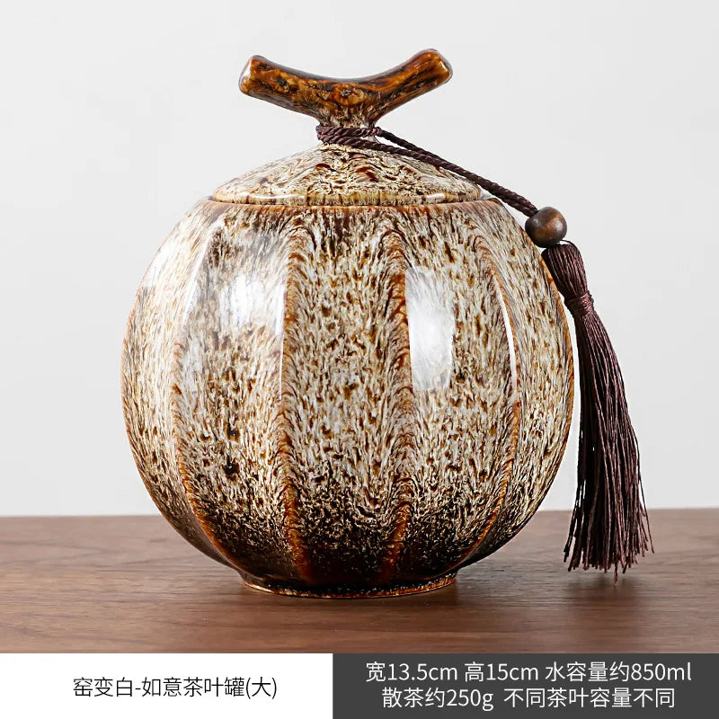 Sealed Ceramic Tea Caddy For Food Storage And Kitchen Use