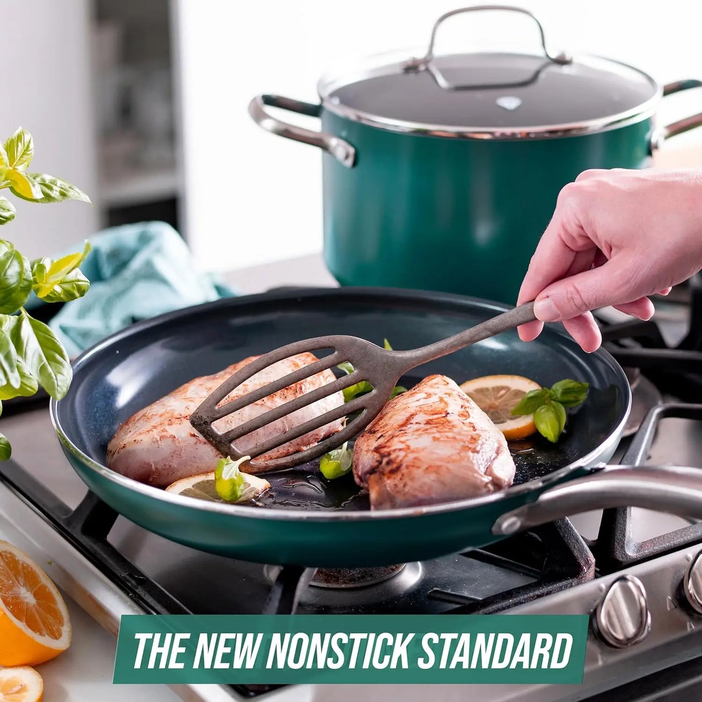 Diamond Infused Ceramic Nonstick Cookware And Bakeware Set PFAS Free
